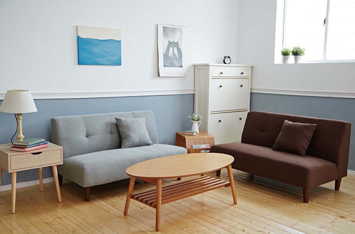 靴子跑步雙人沙發(灰/咖啡)