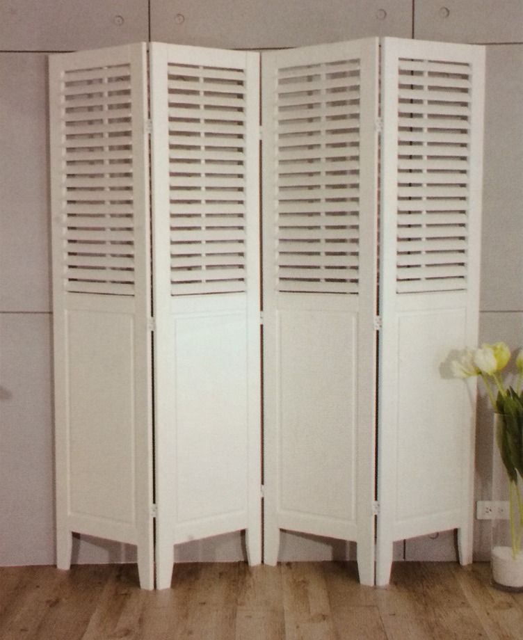 1016-02白之戀四片式百葉屏風