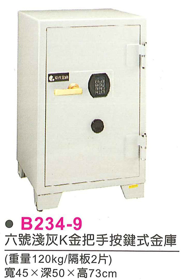 B234-9　六號淺灰K金把手按鍵式金庫(須定品)