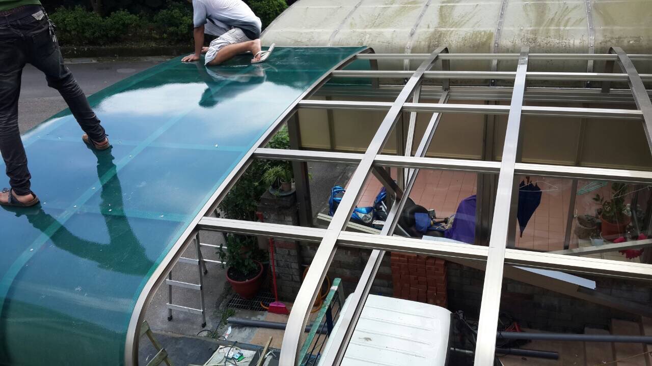 南港採光罩雨棚製作過程