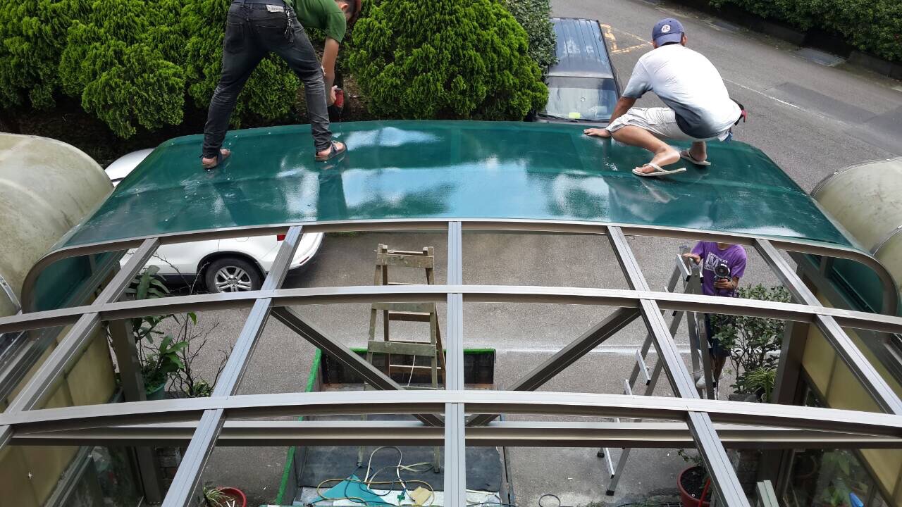 南港採光罩雨棚製作過程