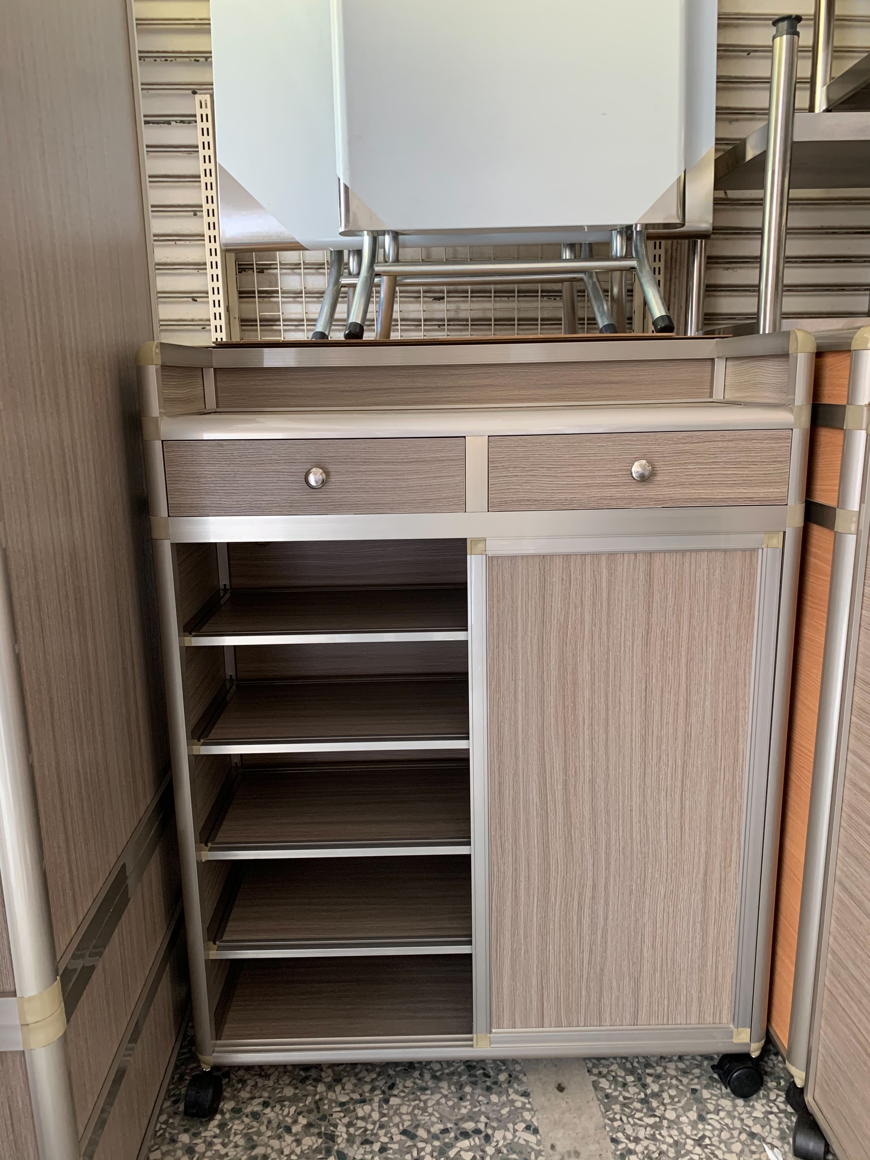 鋁製鞋櫃、層架