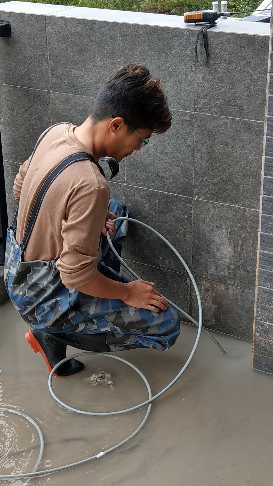 台南大灣超高壓水刀通管12000psi實作