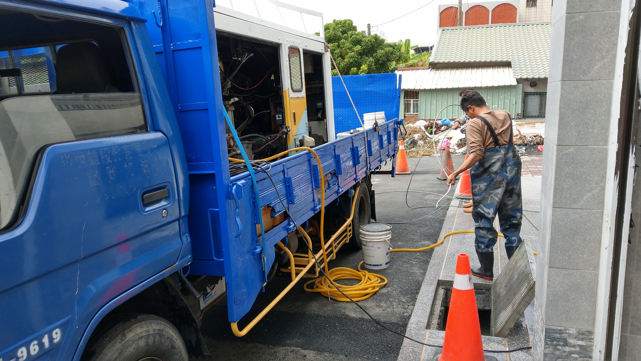 台南大灣超高壓水刀通管12000psi實作