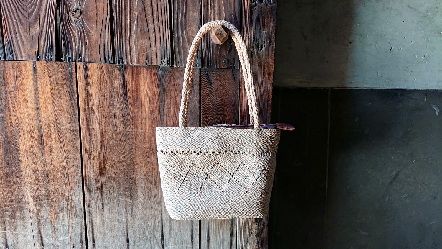 2way手提側背包-菱格編織