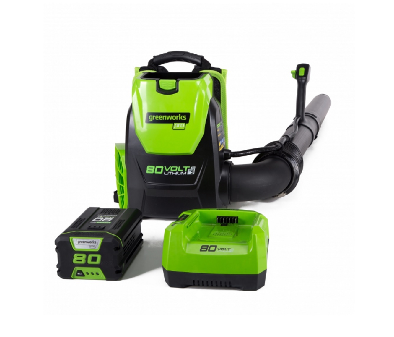 英國Greenworks背負式吹葉機台南經銷商4.0Ah日本三洋鋰離子電池+80V割草機+充電器-(實機展示歡迎參觀)