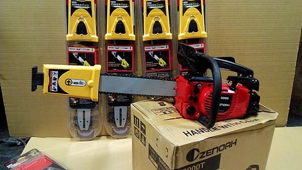 日本進口小松14”引擎鏈鋸機+14”專用自動磨鏈條裝備-