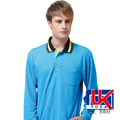 素面polo衫-彩藍色