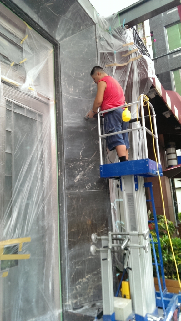 壁面門框水磨鏡面處理