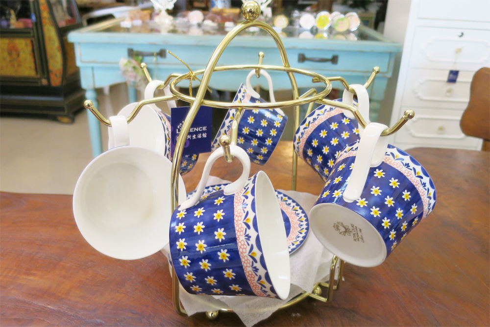 骨瓷六入杯盤組