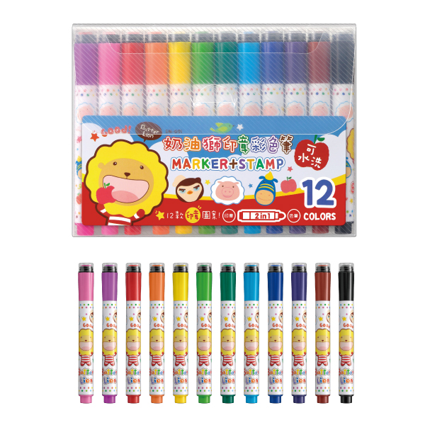奶油獅印章彩色筆