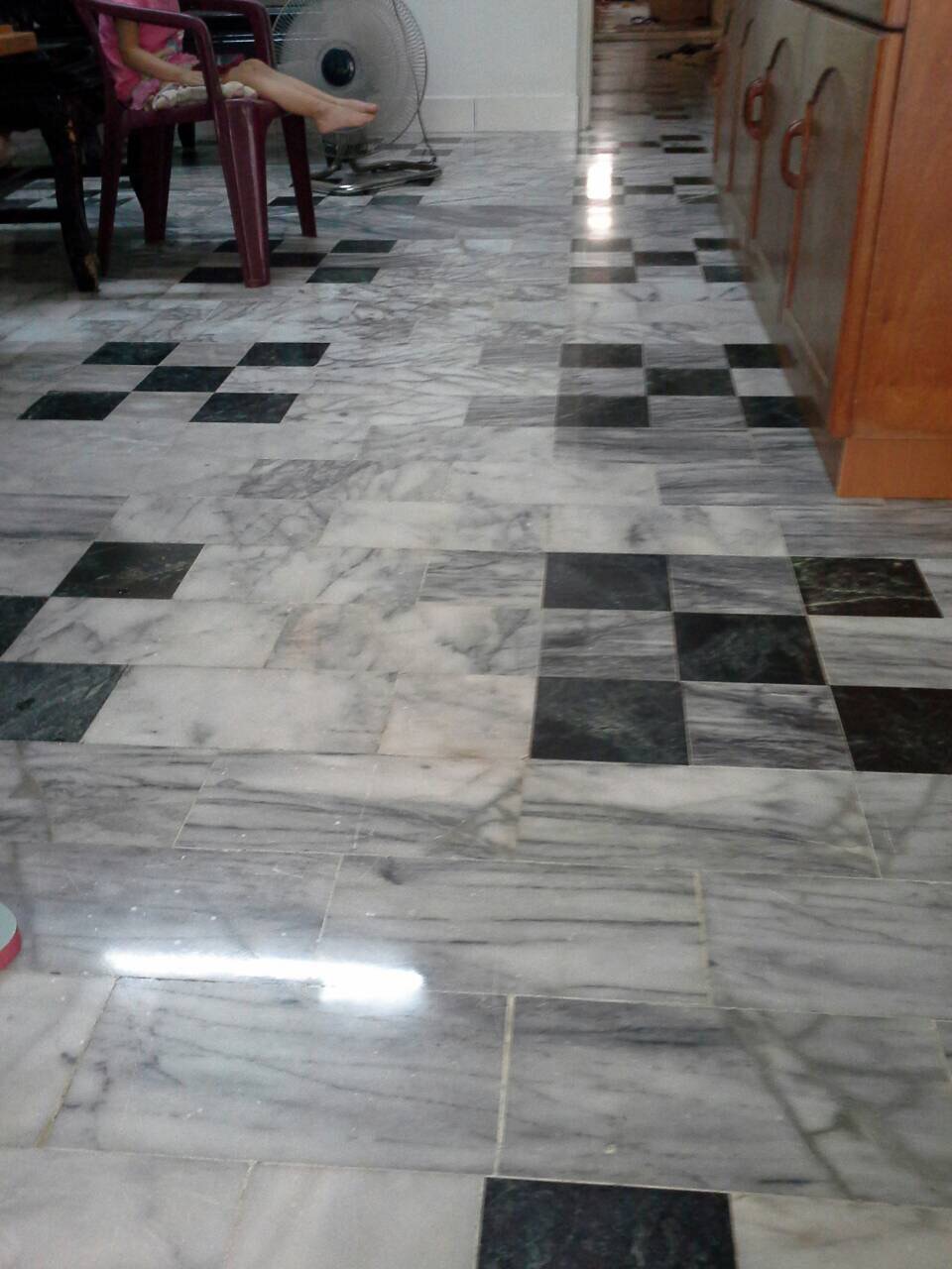 大理石清潔打蠟後