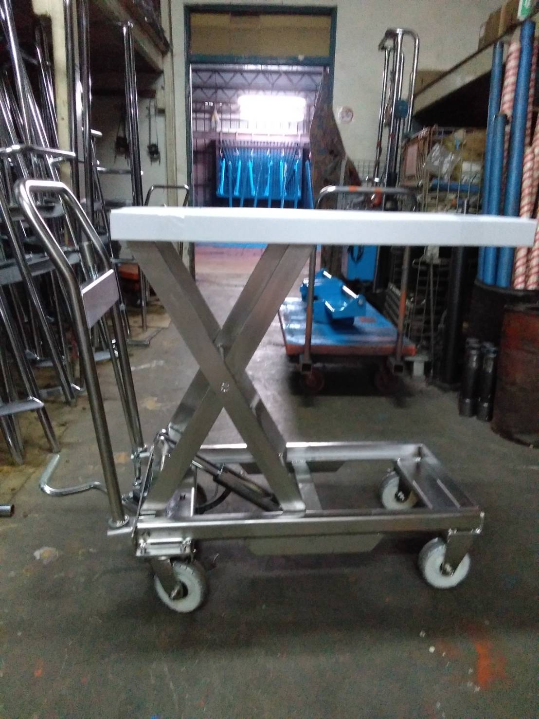 不銹鋼昇降台車一段式