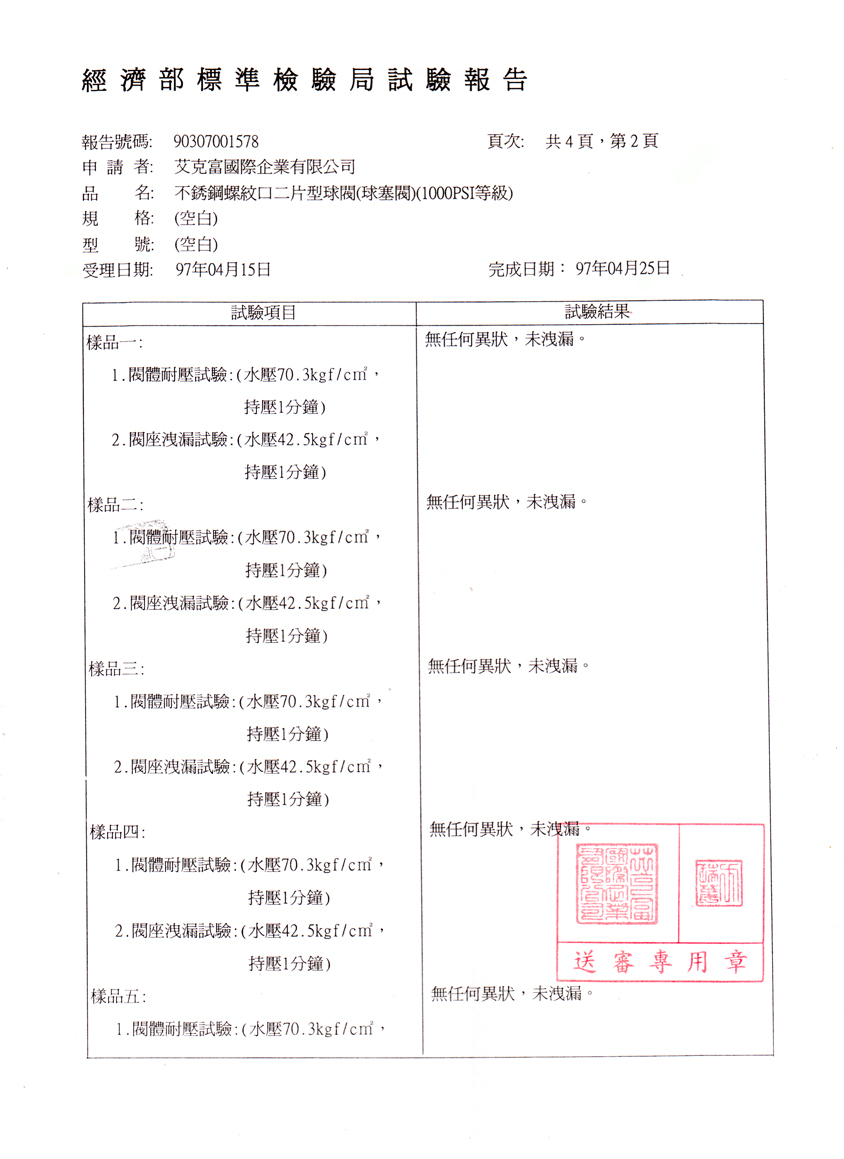 二片型球閥(球塞閥)(1000PSI)4分至2吋-2