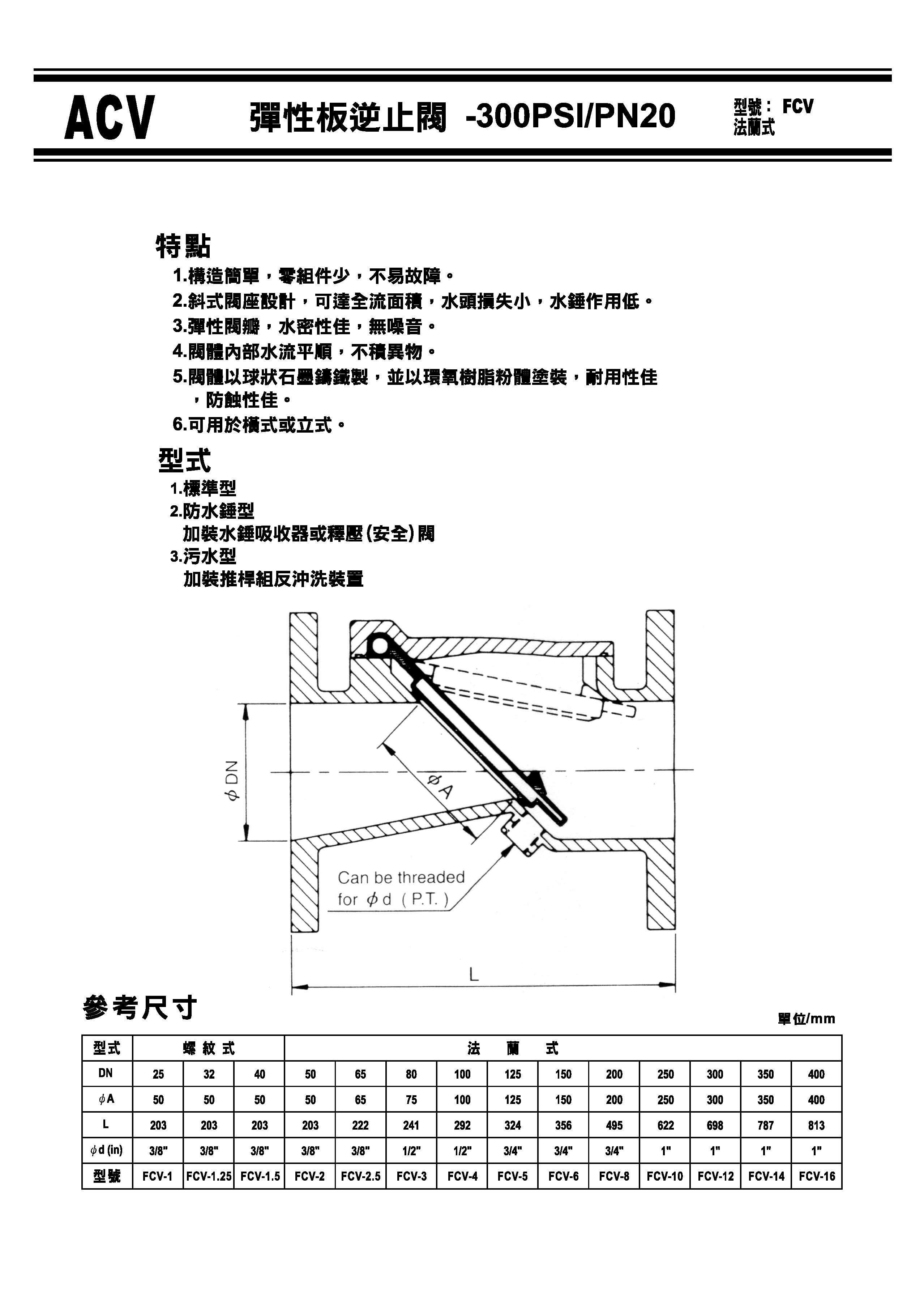 ACV彈性板逆止閥(法蘭式)-2