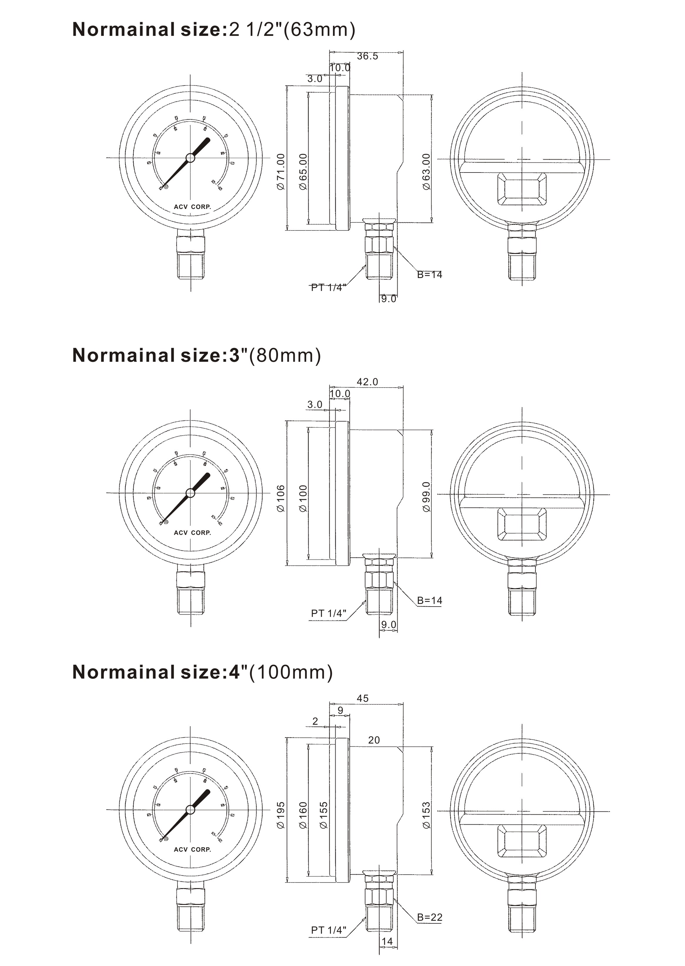 ACV充油式壓力計PGS-2