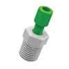 spex-1202011-fitting-green-pp-nut-blue-etfe-ferrule-straight-compression-to-threaded-adapter-1-16-od-x-1-4-npt-m-1-ea-1202011