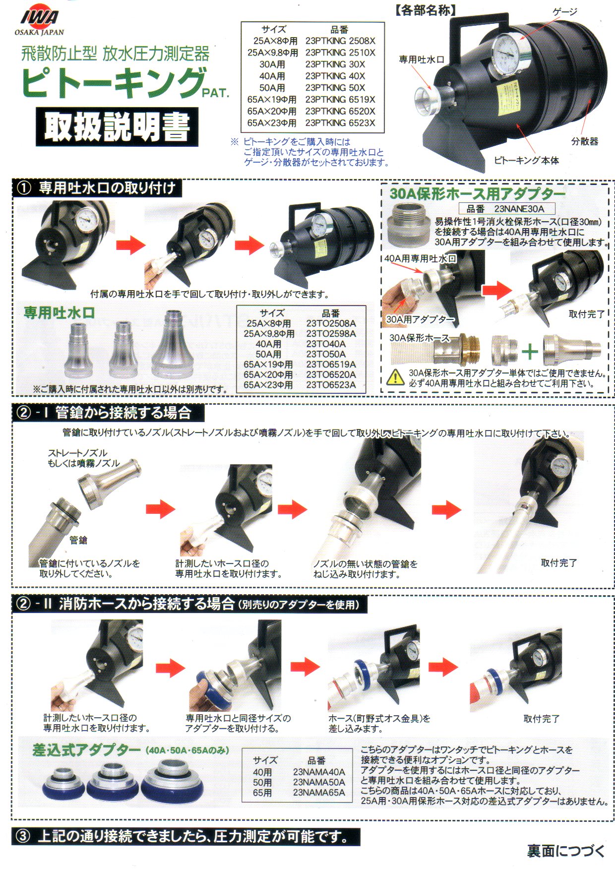 日製防止飛散型固定式比托計