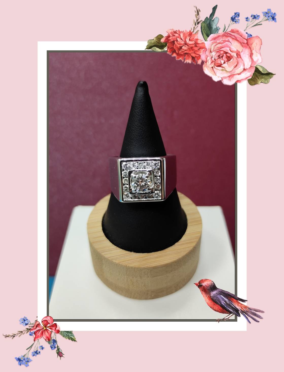 男豪華鑽石戒指0.50ct(同"賺"鑽四方)