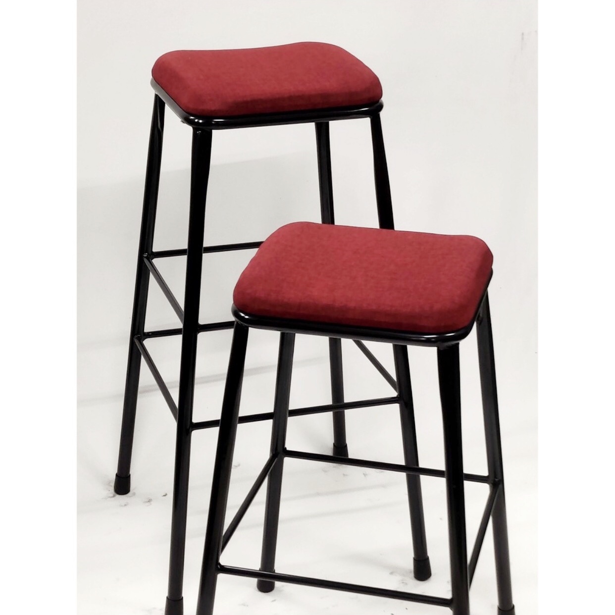 WU030天然亞麻吧台椅【酒紅色】