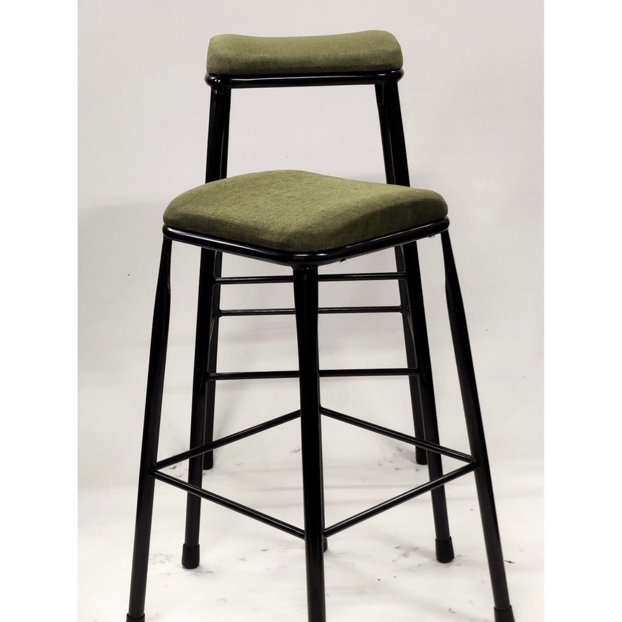 WU030天然亞麻吧台椅【抹茶綠】