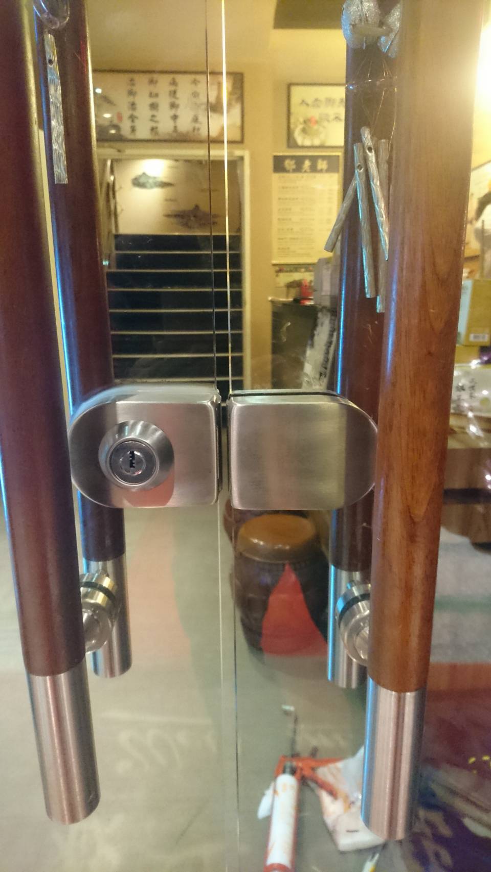 無框雙玻璃門鎖