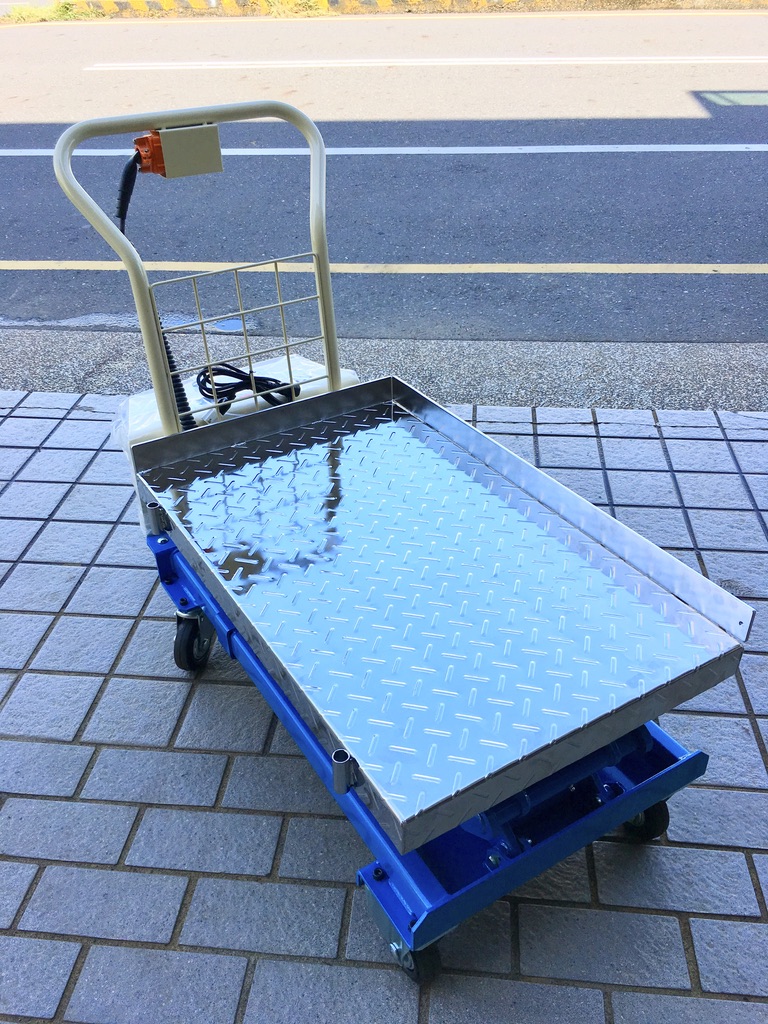 電動升降台車＋不鏽鋼花紋板-3