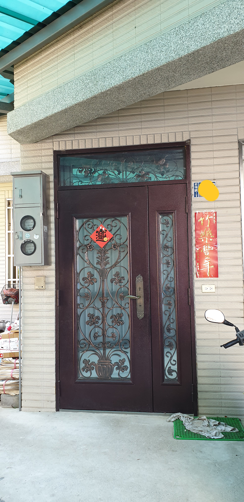 大鑅精品門-DR18-621花開富貴子母開天雙玄關門組搭配DR1防爆七段鎖附施工KEY