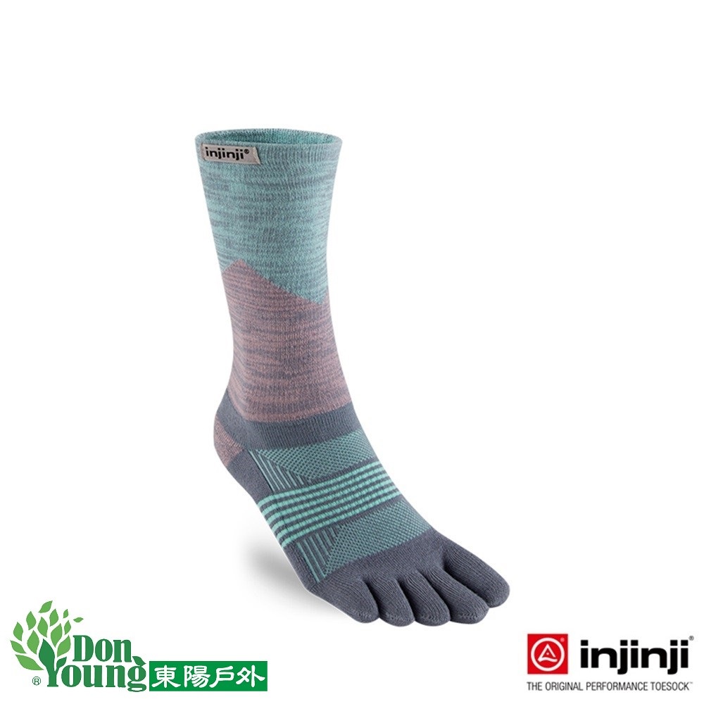 【injinji】TRAIL女性野跑避震吸排五趾中筒襪