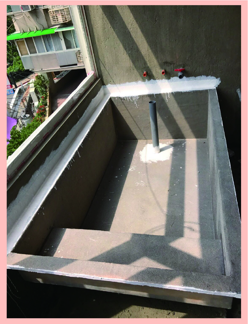 泥板浴缸-施作前