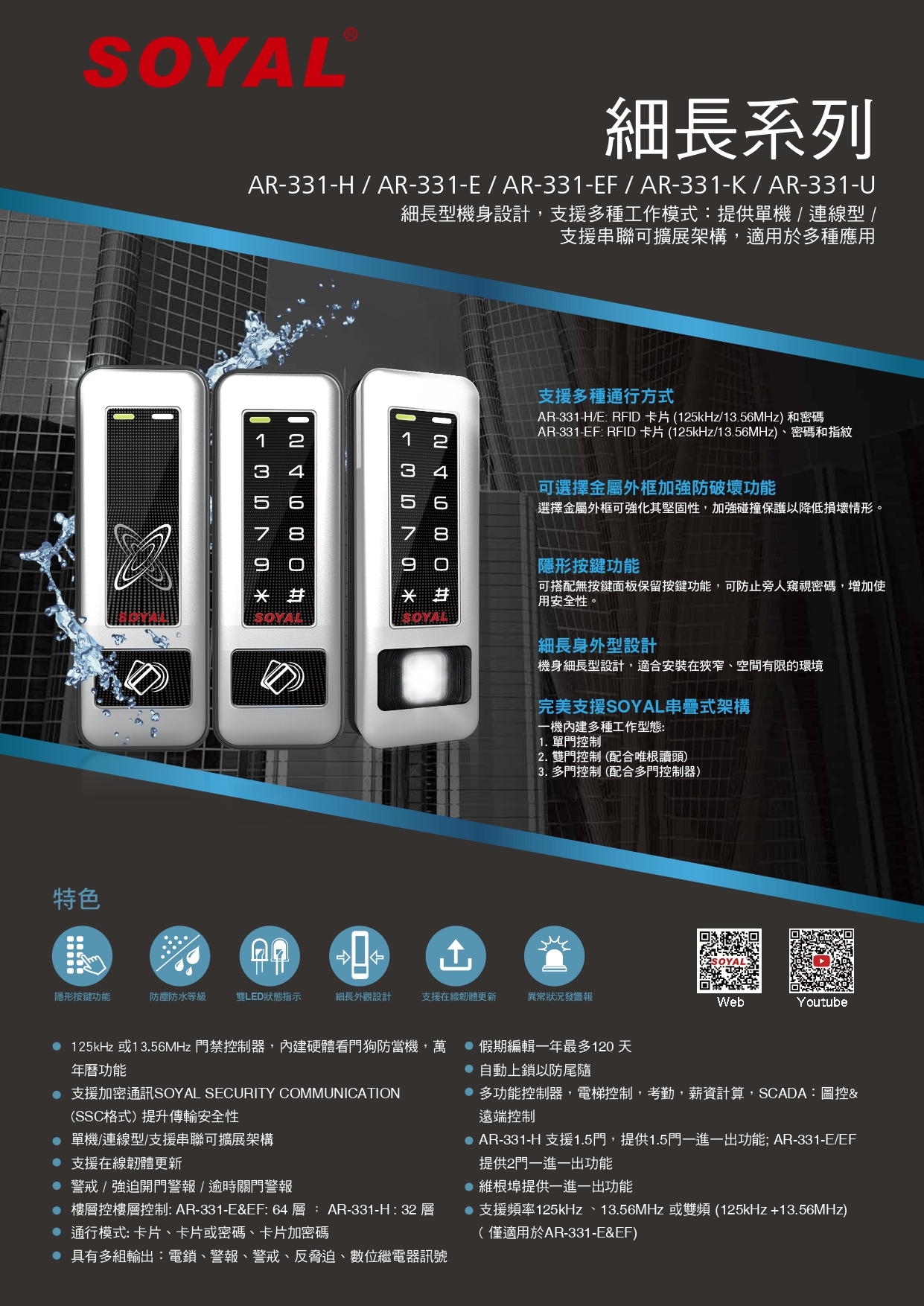 細長型金屬感應控制器AR-331-H