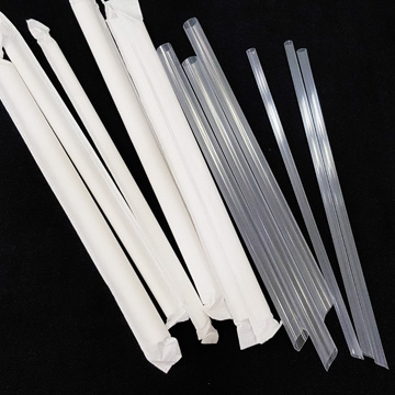 PLA紙包透明斜口環保標章吸管