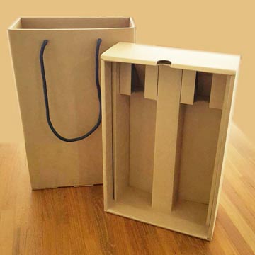 瓦楞雙瓶酒盒(抽屜式)