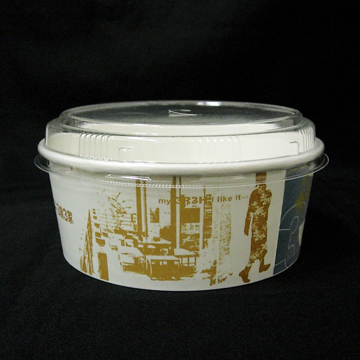 900cc外帶扁紙碗+FLR-02F蓋