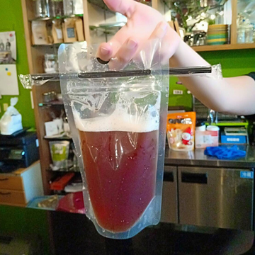 雙圓洞亮面透明立袋500ml