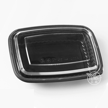 HK211長形餐盒一格底(黑)