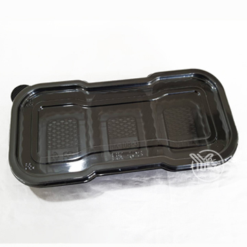 HK108-3長方形餐盒三格底(黑)PP