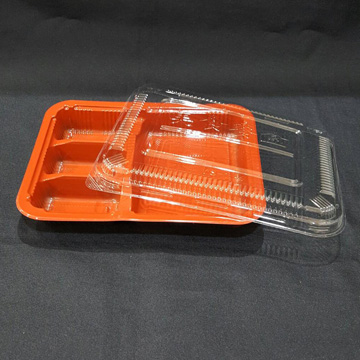 K403S-四格黑棕餐盒