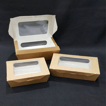 牛卡紙開窗沙拉盒