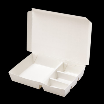 左右四格紙餐盒