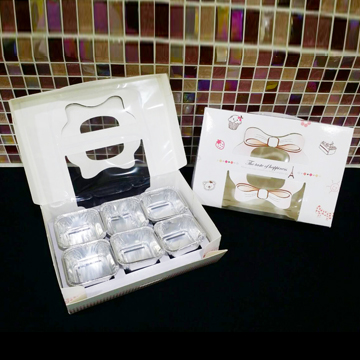 111方型鋁箔杯6入西點紙盒