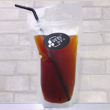 手提把霧面吸管洞立袋500ml