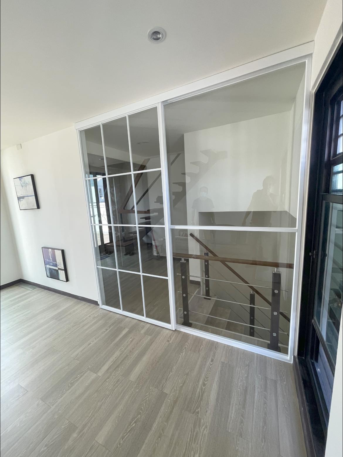 台南市安南區環館路案-懸吊拉門.開天固定摺疊門