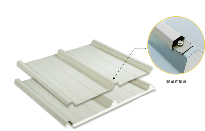 750型高角浪三溝雙層浪板(隱藏式)