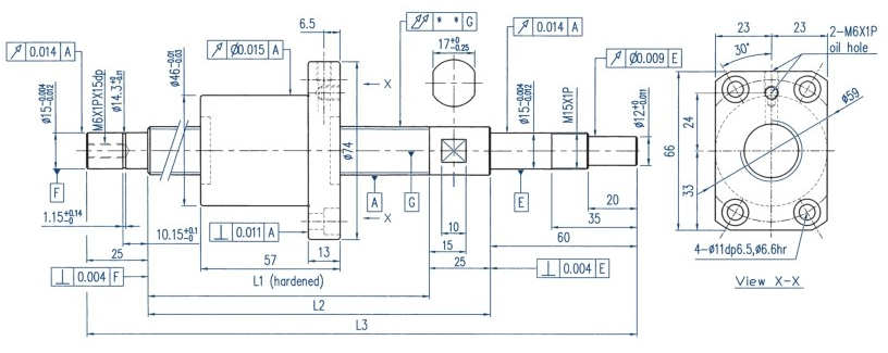 滾珠螺桿XSVR02010研磨級軸端完成品