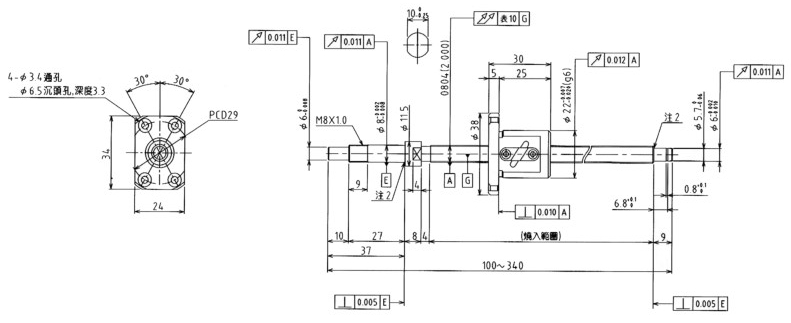 精密滾珠螺桿TS0804標準精密品C5軸徑8導程4