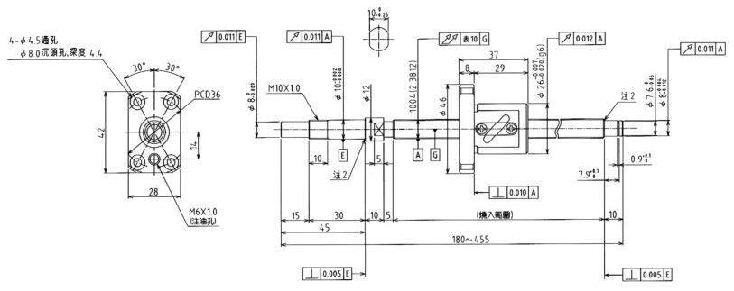 精密滾珠螺桿TS1004標準精密品C5軸徑10導程4