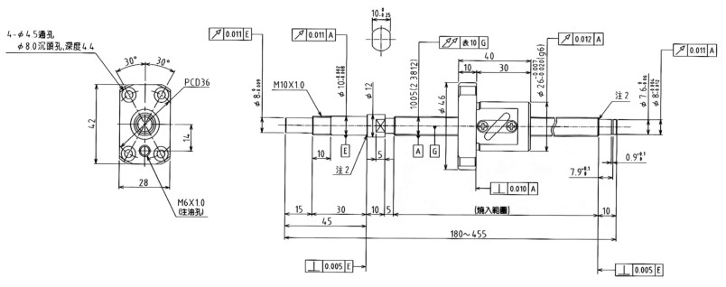 精密滾珠螺桿TS1005標準精密品C5軸徑10導程5