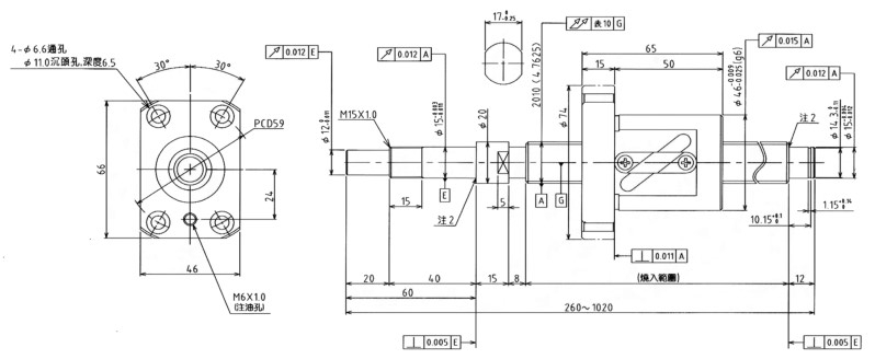 精密滾珠螺桿TS2010標準精密品C5軸徑20導程10