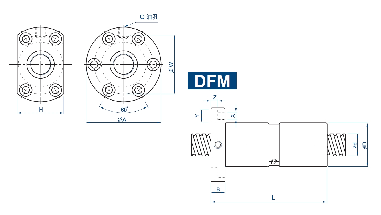 滾珠螺桿DFM銑床專用